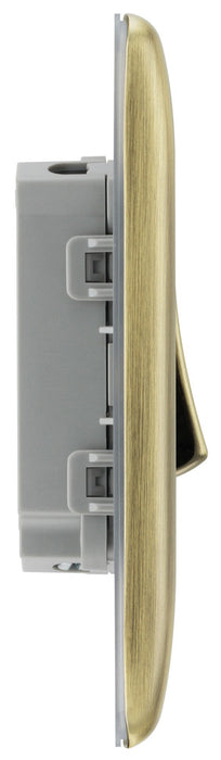 BG NAB42 Nexus Metal Double Light Switch 10A - Antique Brass - westbasedirect.com