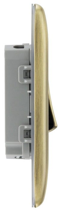 BG NAB42 Nexus Metal Double Light Switch 10A - Antique Brass (5 Pack) - westbasedirect.com