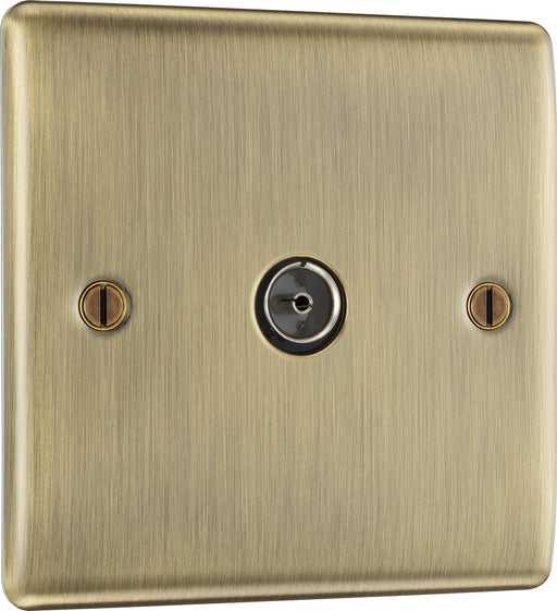 BG NAB60 Nexus Metal TV Aerial Socket - Antique Brass - westbasedirect.com