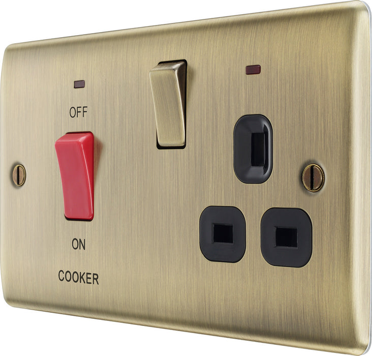BG NAB70B Nexus Metal DP Cooker +Socket+Neon /Black - Antique Brass - westbasedirect.com