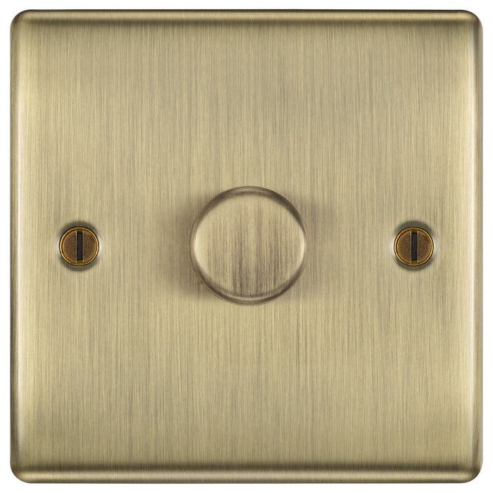 BG NAB81 Nexus Metal 2-Way Single Trailing Edge Dimmer Push On/Off - Antique Brass - westbasedirect.com