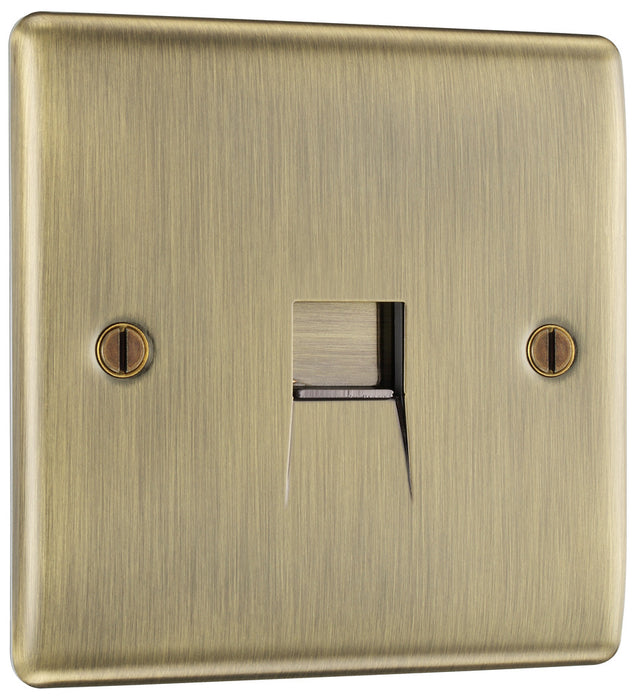 BG NABBTS1 Nexus Metal Slave Telephone Socket - Antique Brass - westbasedirect.com