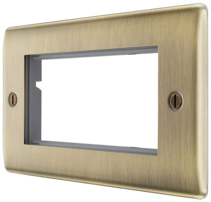 BG NABEMR4 Nexus Metal Quad Euro Module Faceplate - Antique Brass - westbasedirect.com