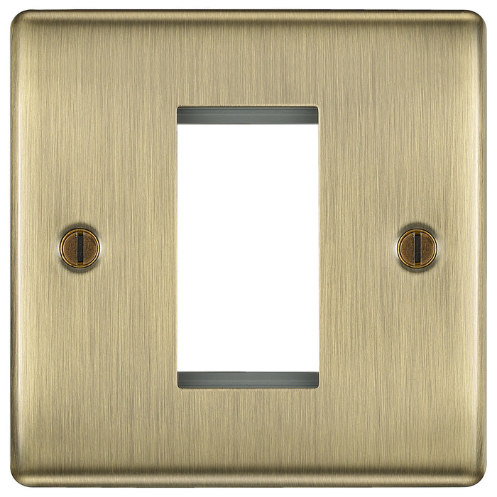 BG NABEMS1 Nexus Metal Single Euro Module Faceplate - Antique Brass - westbasedirect.com