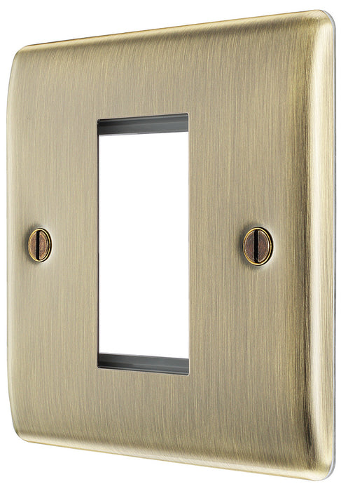 BG NABEMS1 Nexus Metal Single Euro Module Faceplate - Antique Brass - westbasedirect.com