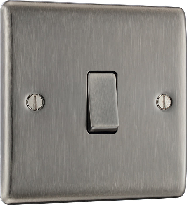 BG NBI12 Nexus Metal Single Light Switch 10A - Brushed Iridium - westbasedirect.com
