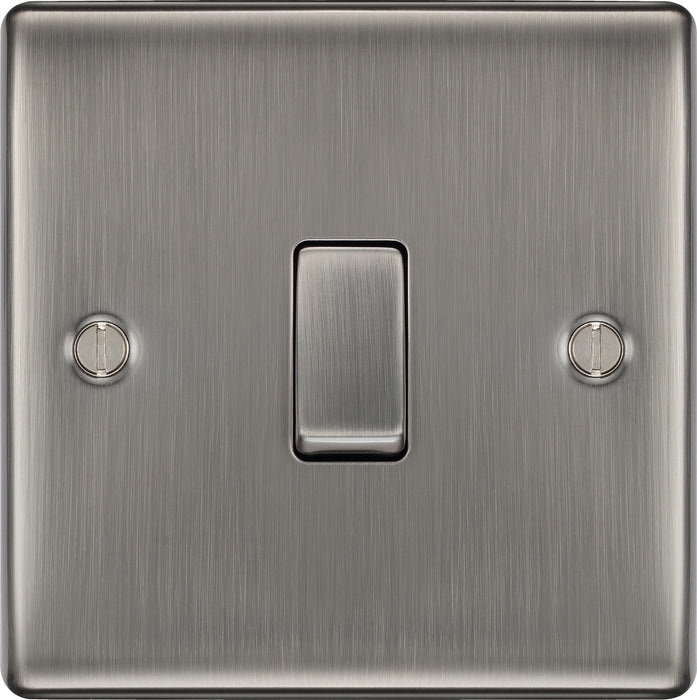 BG NBI12 Nexus Metal Single Light Switch 10A - Brushed Iridium - westbasedirect.com