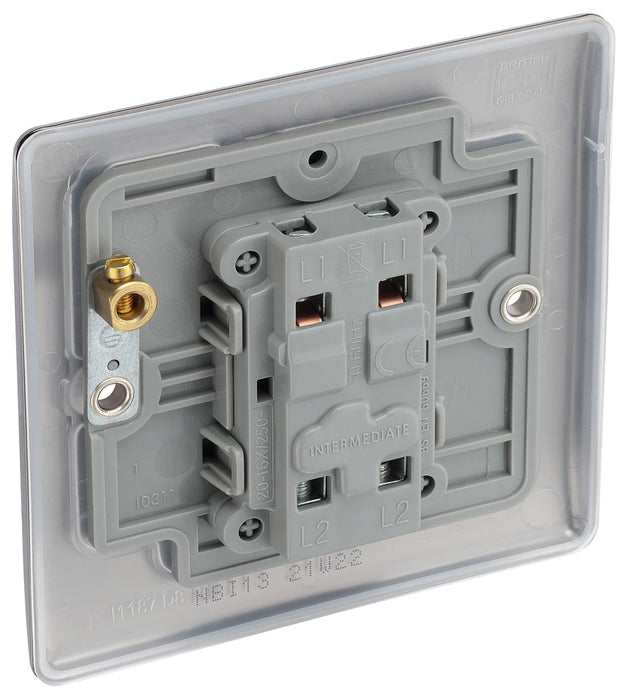 BG NBI13 Nexus Metal Intermediate Light Switch 10A - Brushed Iridium - westbasedirect.com