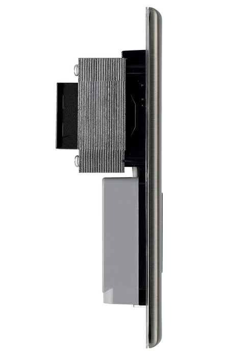BG NBI20B Nexus Metal Dual Voltage Shaver Socket/Black - Brushed Iridium - westbasedirect.com