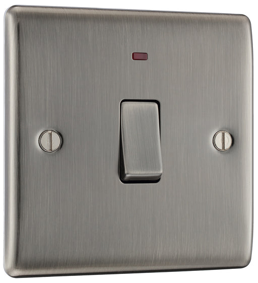 BG NBI31 Nexus Metal 20A DP Switch + Neon - Brushed Iridium - westbasedirect.com