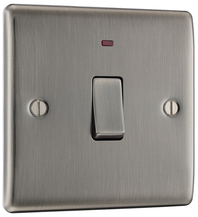 BG NBI31 Nexus Metal 20A DP Switch + Neon - Brushed Iridium - westbasedirect.com