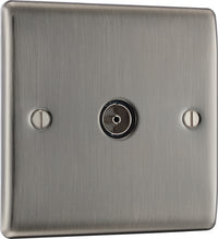 BG NBI60 Nexus Metal TV Aerial Socket - Brushed Iridium
