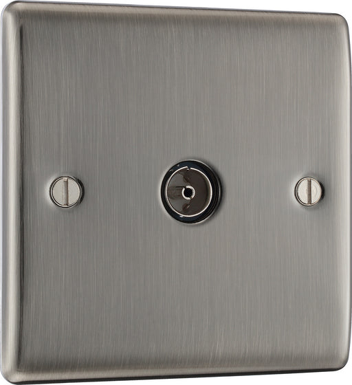 BG NBI60 Nexus Metal TV Aerial Socket - Brushed Iridium - westbasedirect.com