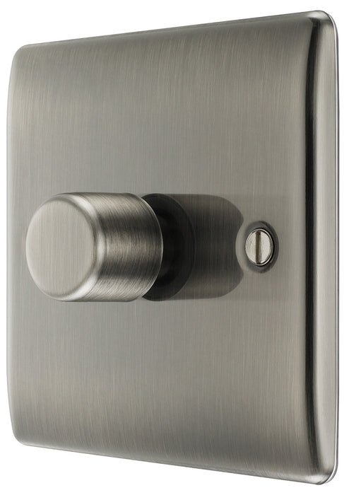 BG NBI81 Nexus Metal 2-Way Single Trailing Edge Dimmer Push On/Off - Brushed Iridium - westbasedirect.com