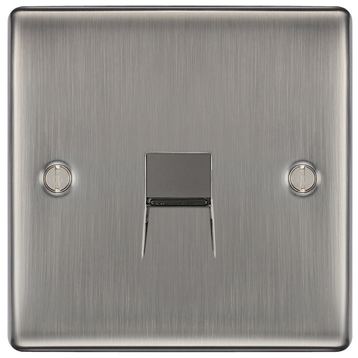 BG NBIBTS1 Nexus Metal Slave Telephone Socket - Brushed Iridium - westbasedirect.com