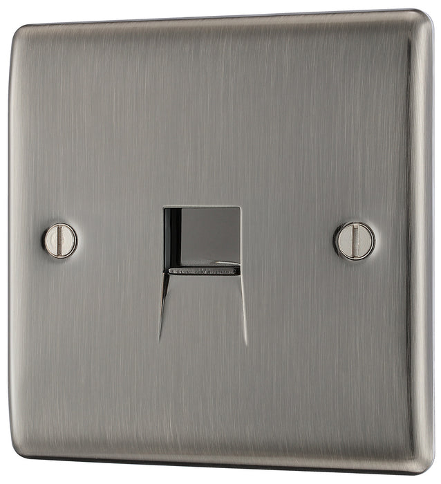 BG NBIBTS1 Nexus Metal Slave Telephone Socket - Brushed Iridium - westbasedirect.com