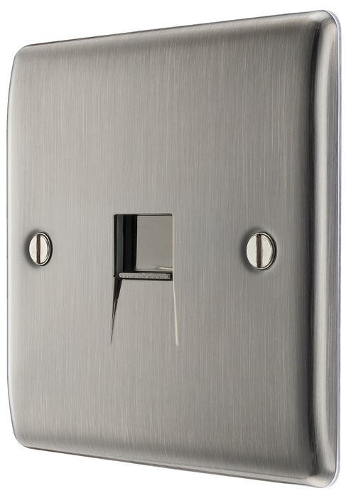 BG NBIBTS1 Nexus Metal Slave Telephone Socket - Brushed Iridium - westbasedirect.com