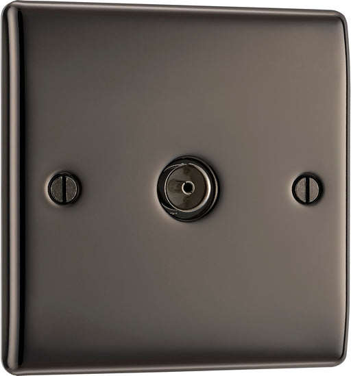 BG NBN60 Nexus Metal TV Aerial Socket - Black Nickel - westbasedirect.com