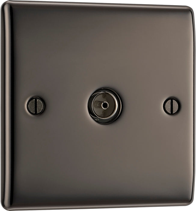 BG NBN60 Nexus Metal TV Aerial Socket - Black Nickel - westbasedirect.com