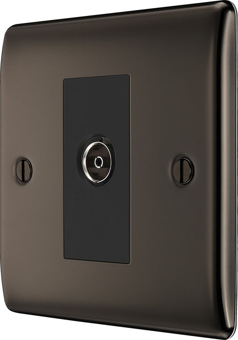 BG NBN62 Nexus Metal Isolated TV Aerial Socket - Black Nickel - westbasedirect.com