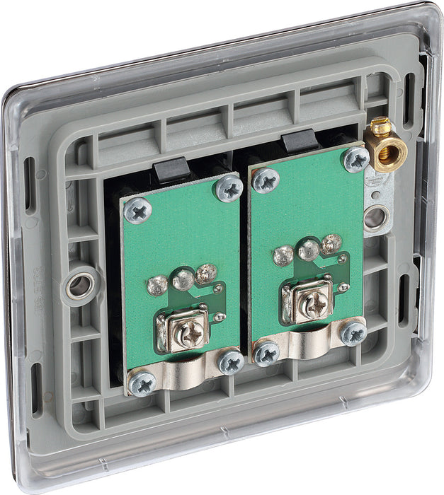 BG NBN63 Nexus Metal Isolated Double TV Aerial Socket - Black Nickel - westbasedirect.com