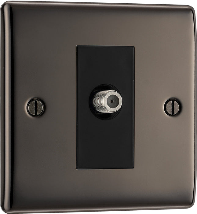 BG NBN64 Nexus Metal 1 Gang Satellite Socket - Black Nickel - westbasedirect.com