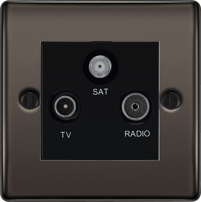 BG NBN67 Nexus Metal Triplex TV/FM/Sat Socket - Black Nickel - westbasedirect.com