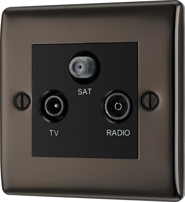 BG NBN67 Nexus Metal Triplex TV/FM/Sat Socket - Black Nickel - westbasedirect.com