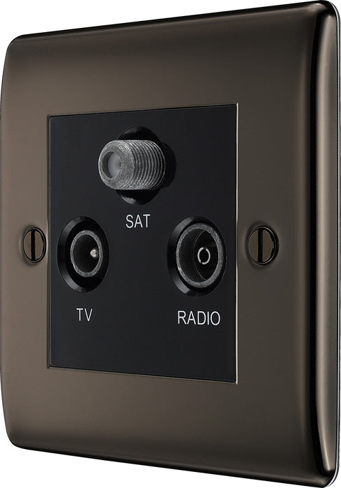 BG NBN67 Nexus Metal Triplex TV/FM/Sat Socket - Black Nickel - westbasedirect.com