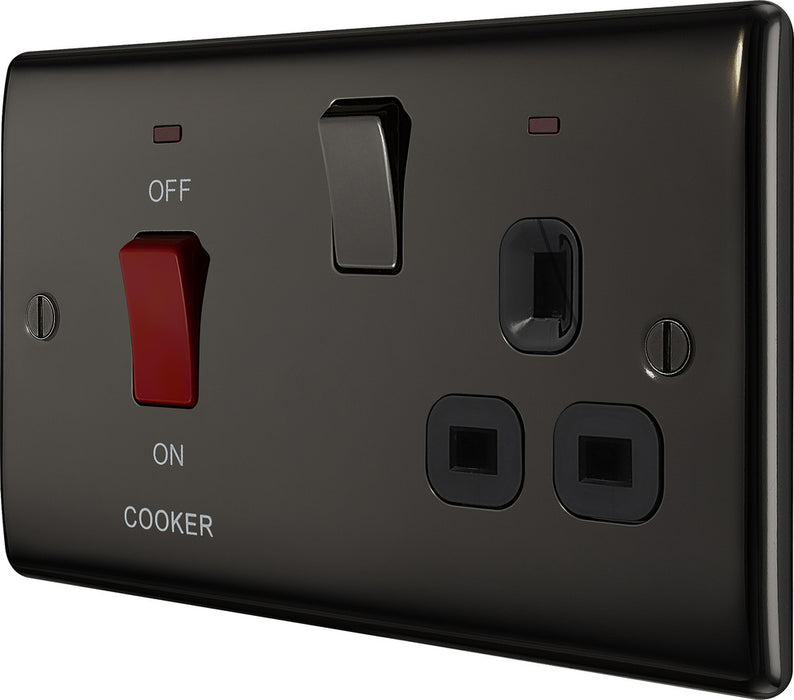 BG NBN70B Nexus Metal DP Cooker Unit + Socket & Neon - Black Insert - Black Nickel - westbasedirect.com