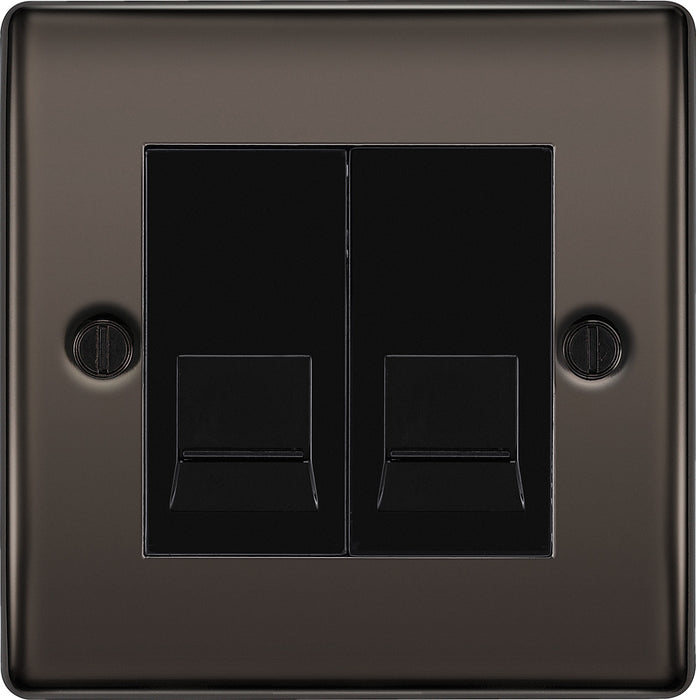 BG NBNBTM2 Nexus Metal Double Master Telephone Socket - Black Nickel - westbasedirect.com