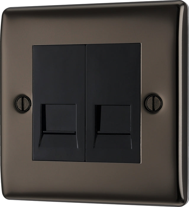 BG NBNBTM2 Nexus Metal Double Master Telephone Socket - Black Nickel - westbasedirect.com