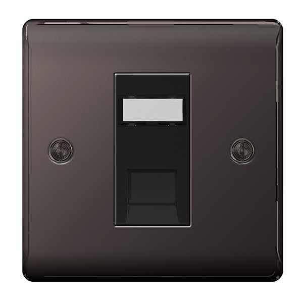 BG NBNRJ451 Nexus Metal RJ45 Single Data Outlet Socket - Black Nickel - westbasedirect.com
