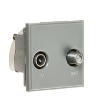 Knightsbridge NETDISATGY Diplex TV/SAT TV Outlet Module 50x50mm - Grey