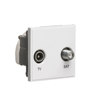 Knightsbridge NETDISATWH Diplex TV/SAT TV Outlet Module 50x50mm - White