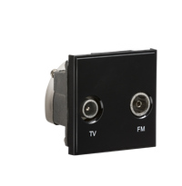 Knightsbridge NETDITVBK Diplex TV/FM DAB Outlet Module 50x50mm - Black