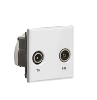Knightsbridge NETDITVWH Diplex TV/FM DAB Outlet Module 50x50mm - White