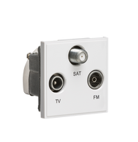 Knightsbridge NETTRIWH Triplex TV/FM DAB/SAT TV Outlet Module 50x50mm - White