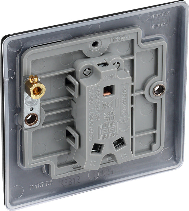 BG NFB12 Nexus Metal Single Light Switch 10A - Matt Black + Black Rocker (5 Pack) - westbasedirect.com