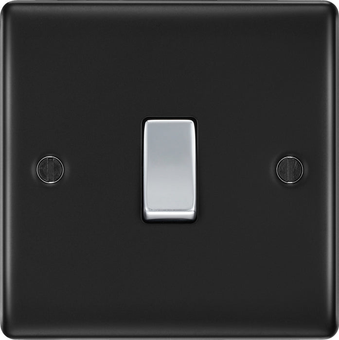 BG NMB12 Nexus Metal Single Light Switch 10A - Matt Black - westbasedirect.com