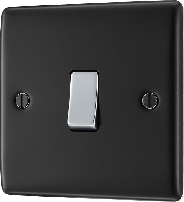 BG NMB12 Nexus Metal Single Light Switch 10A - Matt Black - westbasedirect.com