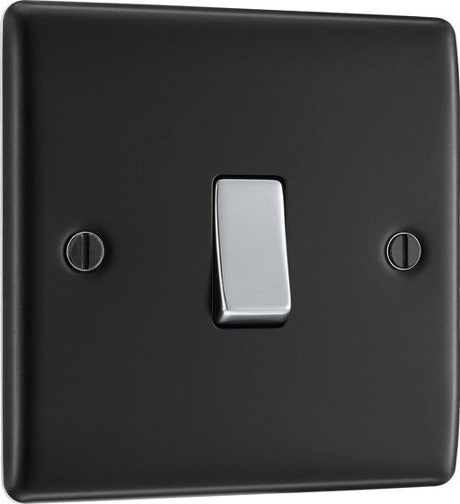 BG NMB13 Nexus Metal Intermediate Light Switch 10A - Matt Black - westbasedirect.com