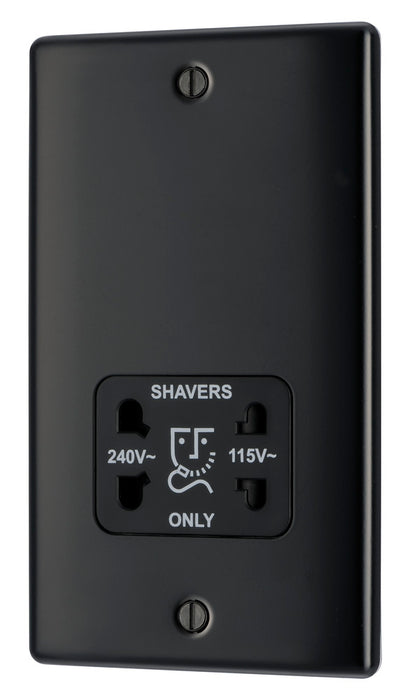 BG NMB20B Nexus Metal Dual Voltage Shaver Socket/Black - Matt Black - westbasedirect.com