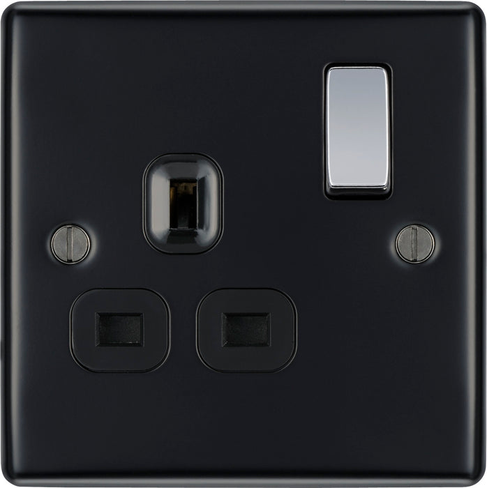 BG NMB21B Nexus Metal Single Socket 13A /Black Insert - Matt Black - westbasedirect.com