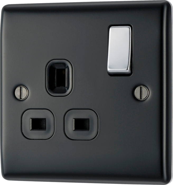 BG NMB21B Nexus Metal Single Socket 13A /Black Insert - Matt Black - westbasedirect.com