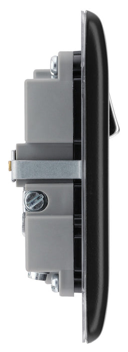 BG NMB21UB Nexus Metal Single Socket + 2x USB /Black Insert - Matt Black - westbasedirect.com