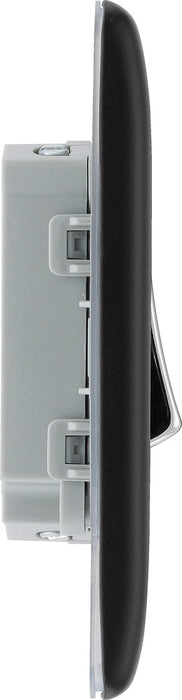 BG NMB42 Nexus Metal Double Light Switch 10A - Matt Black - westbasedirect.com