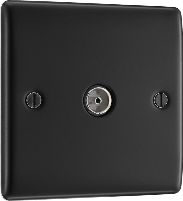 BG NMB60 Nexus Metal TV Aerial Socket - Matt Black - westbasedirect.com