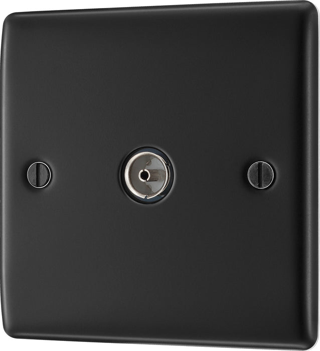 BG NMB60 Nexus Metal TV Aerial Socket - Matt Black - westbasedirect.com
