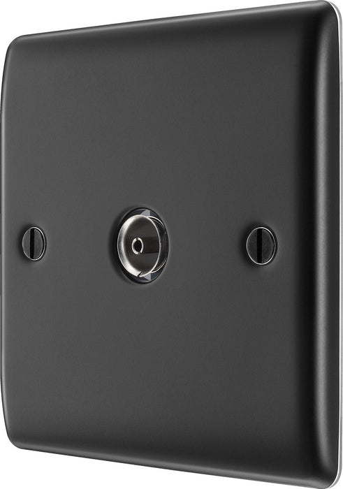 BG NMB60 Nexus Metal TV Aerial Socket - Matt Black - westbasedirect.com